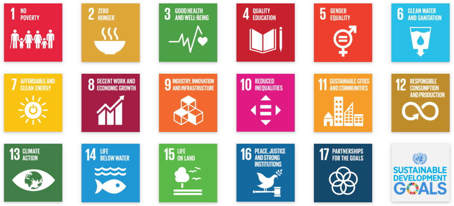 Visual with the 17 Sustainable Development Goals